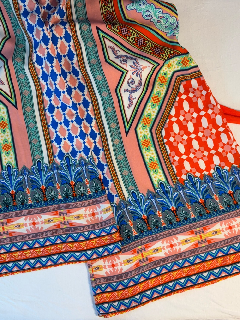 Flying Tomato Strapless Scarf Print Wide-Leg Jumpsuit | Boho Resort | Size M - Picture 8 of 10